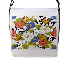 Floral Fantasy Flap Closure Messenger Bag (large) by R1111B