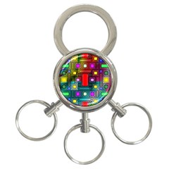 Abstract Modern 3-ring Key Chain by StuffOrSomething