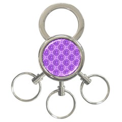 Purple And White Swirls Background 3-ring Key Chain by Colorfulart23