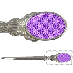 Purple And White Swirls Background Letter Opener by Colorfulart23