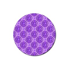 Purple And White Swirls Background Drink Coaster (round) by Colorfulart23