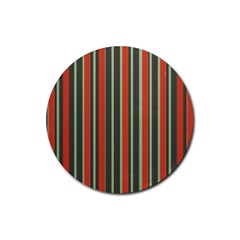 Festive Stripe Drink Coaster (round) by Colorfulart23