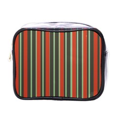 Festive Stripe Mini Travel Toiletry Bag (one Side) by Colorfulart23