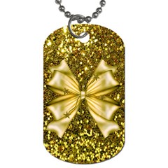 Golden Sequins And Bow Dog Tag (two-sided)  by ElenaIndolfiStyle