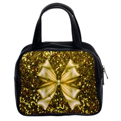 Golden Sequins And Bow Classic Handbag (two Sides) by ElenaIndolfiStyle