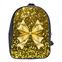 Golden Sequins And Bow School Bag (large) by ElenaIndolfiStyle