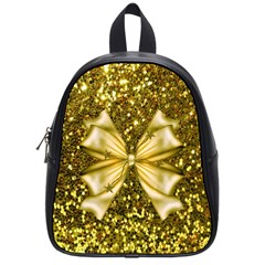 Golden Sequins And Bow School Bag (small) by ElenaIndolfiStyle