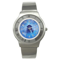 French Bulldog Swimming Stainless Steel Watch (slim) by StuffOrSomething