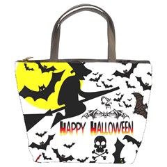 Happy Halloween Collage Bucket Handbag by StuffOrSomething