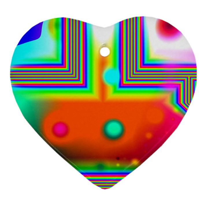 Crossroads Of Awakening, Abstract Rainbow Doorway  Heart Ornament