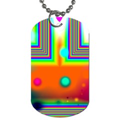 Crossroads Of Awakening, Abstract Rainbow Doorway  Dog Tag (two-sided)  by DianeClancy