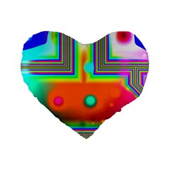 Crossroads Of Awakening, Abstract Rainbow Doorway  16  Premium Heart Shape Cushion  by DianeClancy