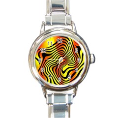 Colored Zebra Round Italian Charm Watch by Colorfulart23