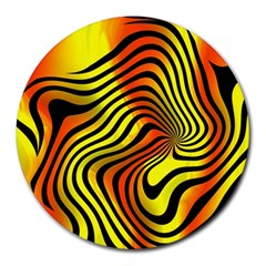 Colored Zebra 8  Mouse Pad (round) by Colorfulart23