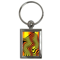 Colored Zebra Key Chain (rectangle) by Colorfulart23