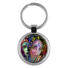 Artistic Confusion Of Brain Fog Key Chain (round) by FunWithFibro