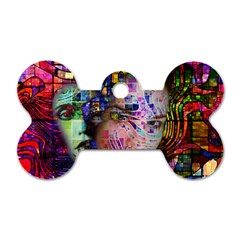 Artistic Confusion Of Brain Fog Dog Tag Bone (two Sided) by FunWithFibro