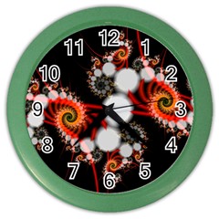 Mysterious Dance In Orange, Gold, White In Joy Wall Clock (color) by DianeClancy