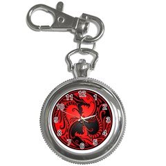 Yin Yang Dragons Red And Black Key Chain Watch by JeffBartels