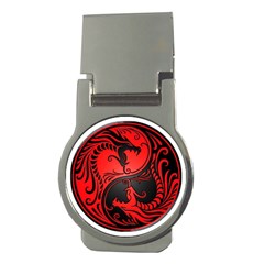 Yin Yang Dragons Red And Black Money Clip (round) by JeffBartels