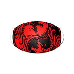 Yin Yang Dragons Red And Black Sticker 10 Pack (oval) by JeffBartels