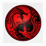 Yin Yang Dragons Red and Black Glasses Cloth (Medium) Front