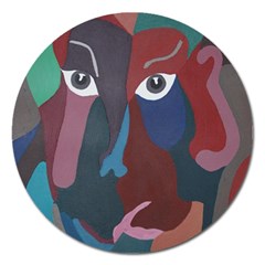 Abstract God Pastel Magnet 5  (round) by AlfredFoxArt