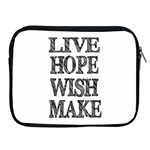 Live Hope Wish Make Apple iPad Zippered Sleeve Front