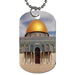 The Dome Of The Rock  Dog Tag (two-sided)  by AlfredFoxArt