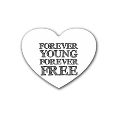 Forever Young Drink Coasters (heart) by AlfredFoxArt