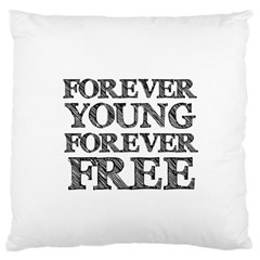 Forever Young Large Cushion Case (single Sided)  by AlfredFoxArt