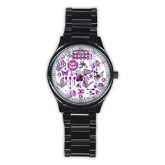 Fms Mash Up Sport Metal Watch (black) by FunWithFibro