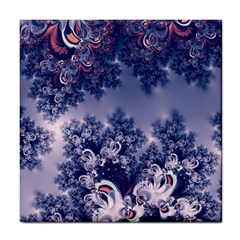 Pink And Blue Morning Frost Fractal Ceramic Tile by Artist4God