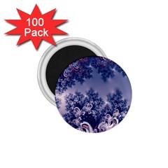 Pink And Blue Morning Frost Fractal 1 75  Button Magnet (100 Pack)