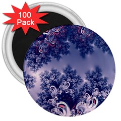 Pink And Blue Morning Frost Fractal 3  Button Magnet (100 Pack) by Artist4God