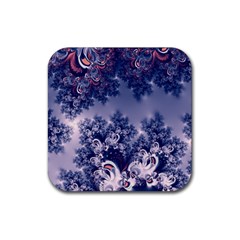 Pink And Blue Morning Frost Fractal Drink Coaster (square) by Artist4God