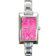 Soft Pink Frost Of Morning Fractal Rectangular Italian Charm Watch by Artist4God