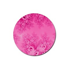 Soft Pink Frost Of Morning Fractal Drink Coasters 4 Pack (round) by Artist4God