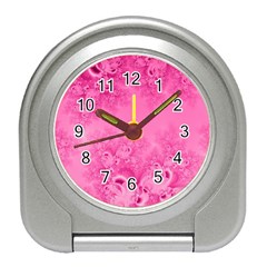 Soft Pink Frost Of Morning Fractal Desk Alarm Clock