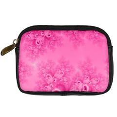 Soft Pink Frost Of Morning Fractal Digital Camera Leather Case