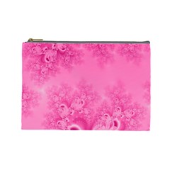 Soft Pink Frost Of Morning Fractal Cosmetic Bag (large)