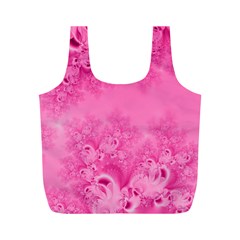 Soft Pink Frost Of Morning Fractal Reusable Bag (m) by Artist4God