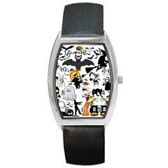 Halloween Mashup Tonneau Leather Watch by StuffOrSomething