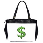 Grunge Style Money Sign Symbol Illustration Oversize Office Handbag (Two Sides) Back