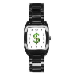 Grunge Style Money Sign Symbol Illustration Stainless Steel Barrel Watch by dflcprints