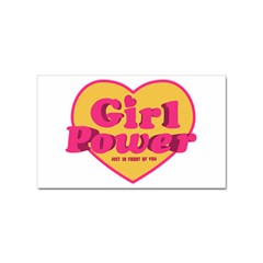 Girl Power Heart Shaped Typographic Design Quote Sticker (rectangle)