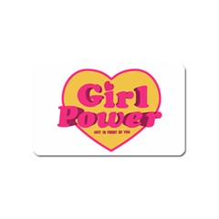 Girl Power Heart Shaped Typographic Design Quote Magnet (name Card)