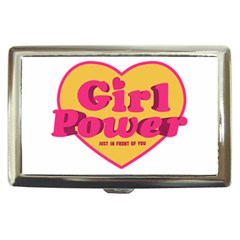 Girl Power Heart Shaped Typographic Design Quote Cigarette Money Case