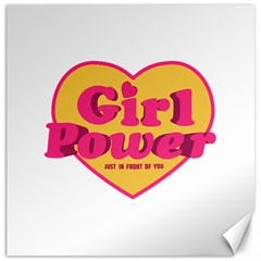 Girl Power Heart Shaped Typographic Design Quote Canvas 12  X 12  (unframed)