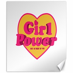 Girl Power Heart Shaped Typographic Design Quote Canvas 20  X 24  (unframed) by dflcprints